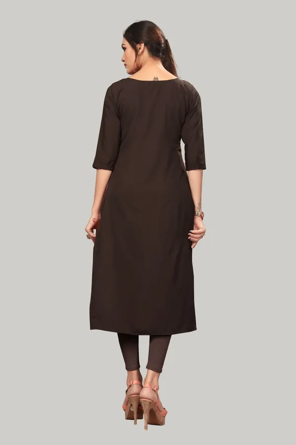 Peach_Women_Printed_Straight_Kurti