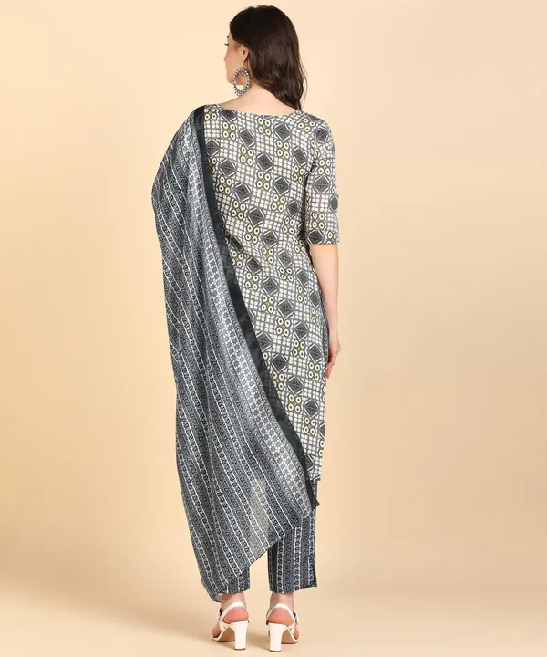 Grey_Cotton_Printed_Kurti_Pant_With_Dupatta_Set