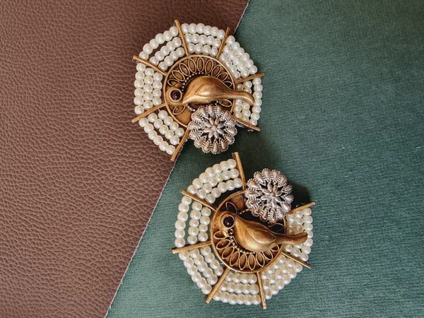 White_Phool-Moti_Stud_Earrings__For_Women_|_Brass_Based_Traditional_Style