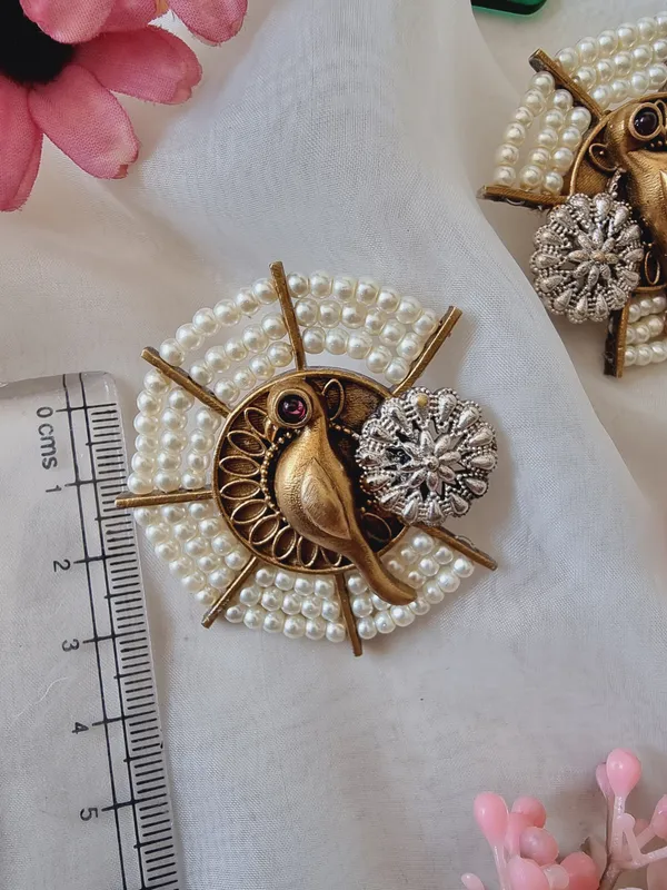 White_Phool-Moti_Stud_Earrings__For_Women_|_Brass_Based_Traditional_Style