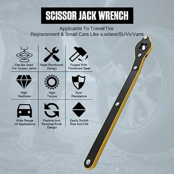 Labor_Saving_Hand_Jack_Wrench_Ratchet_with_Long_Handle_for_Scissor_Jack,_Lug_Wrench_for_Tire_Jack,_Positive_and_Reversal_Knob_Design_for_Travel/Truck/SUV/Van(Ratchet_Head)