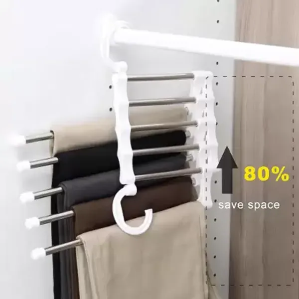 Hanger-_5_Layer_Hanger_Space_Saving_Non-Slip_Cloth_Organizer_,_5_In_1_Multicolourfunctional_Layer_Pant_Rack_For_Trouser_Scarf_And_Travel_Storage