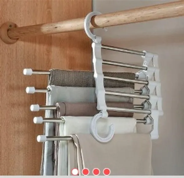 Hanger-_5_Layer_Hanger_Space_Saving_Non-Slip_Cloth_Organizer_,_5_In_1_Multicolourfunctional_Layer_Pant_Rack_For_Trouser_Scarf_And_Travel_Storage