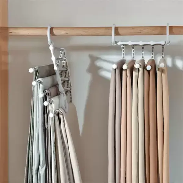 Hanger-_5_Layer_Hanger_Space_Saving_Non-Slip_Cloth_Organizer_,_5_In_1_Multicolourfunctional_Layer_Pant_Rack_For_Trouser_Scarf_And_Travel_Storage