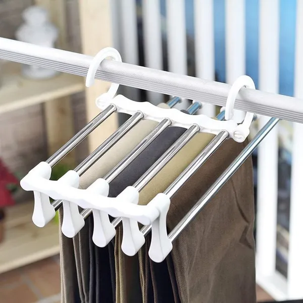 Hanger-_5_Layer_Hanger_Space_Saving_Non-Slip_Cloth_Organizer_,_5_In_1_Multicolourfunctional_Layer_Pant_Rack_For_Trouser_Scarf_And_Travel_Storage