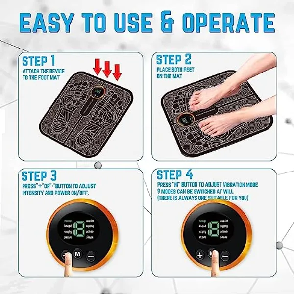 Foot_Massager_Feet_Massage_Machine_,Electronic_Muscle_Stimulator_Massage_Mat_Usb_Rechargeable_Massager_(Black)