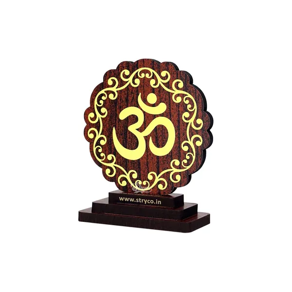 Beige_Hi-Gloss_Print_Om_Car_Dashboard_Idol__Car_Decor__Hindu_Symbol__Religious_Decorative_Showpiece
