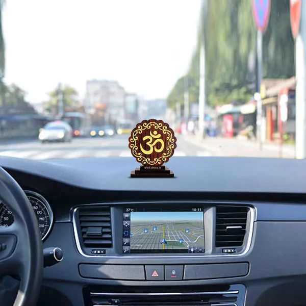 Beige_Hi-Gloss_Print_Om_Car_Dashboard_Idol__Car_Decor__Hindu_Symbol__Religious_Decorative_Showpiece
