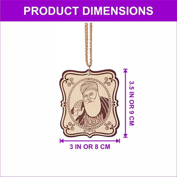 Ivory_Beechwood_Texture_Guru_Nanak_Dev_Ji_Wooden_Photo__Punjabi_Sikh_Car_Hanging_Ornament_Dual_Sided_Car_&_Home_Decor_Accessory__Spiritual_Gift_Item__Kirat_Karni__First_Sikh_Guru