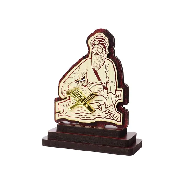 Beige_&_Dark_Red_Baba_Deep_Singh_Ji_Photo__3D_Car_Photo_Stand__Wooden_Car_Dashboard_Idol__Punjabi_Gift_Items__Sikh_Religious_Decorative_Wooden_Showpiece_,_3x2.5_Inches