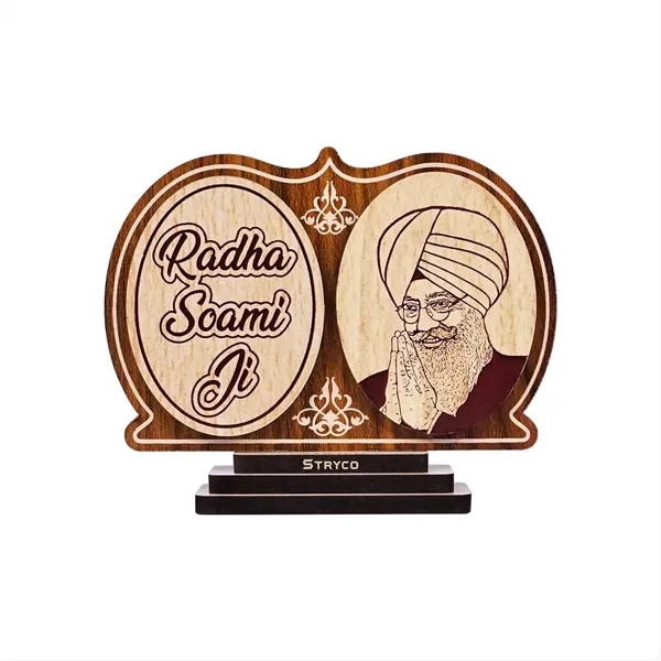 Redwood_Texture_Radha_Soami_Guru_Ji_Car_Dashboard_Idol__Dual_3D_Car_Interior_Decor_Accessory__Beas_Satsang__Photo_For_Car/Table/Office