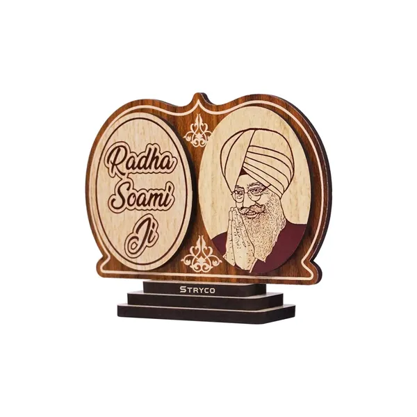 Redwood_Texture_Radha_Soami_Guru_Ji_Car_Dashboard_Idol__Dual_3D_Car_Interior_Decor_Accessory__Beas_Satsang__Photo_For_Car/Table/Office