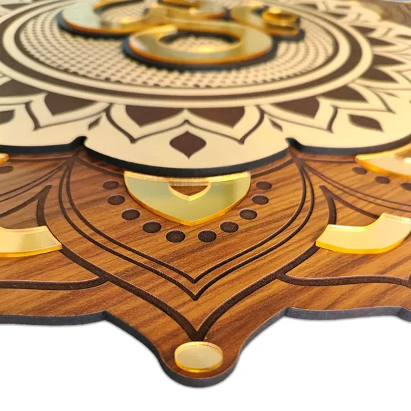 24x24_Inches_|_Brown_3D_Om_Mandala_Wall_Decor_Item_|_Mandala_Wall_Art_For_Pooja_Room,_Living_Room,_Lobby,_Hotel,_Yoga_Center_|_Architect_Ideas_|_Wooden_Home_Decoration_Gift_Item_|_Showpiece_|_Beige_&_Golden