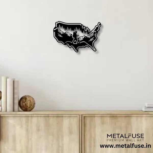 Metal_Wall_Art_for_Home_Decoration__|_Hiking_USA__|_Black