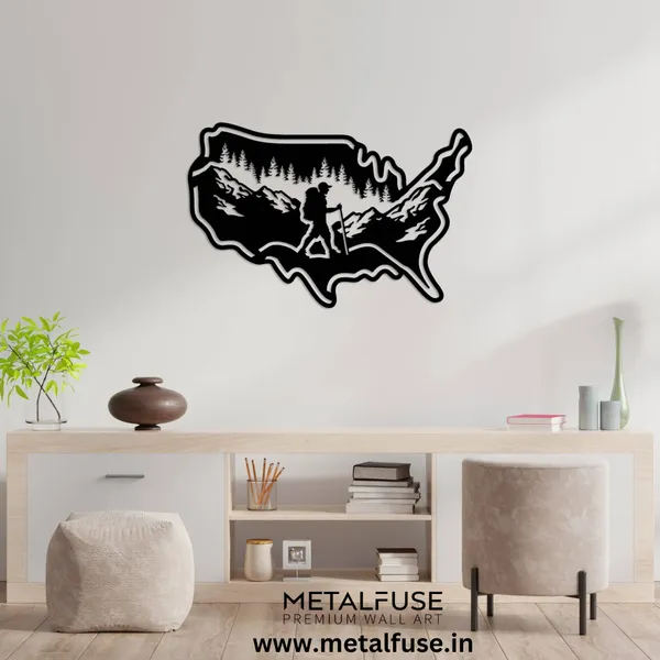 Metal_Wall_Art_for_Home_Decoration__|_Hiking_USA__|_Black