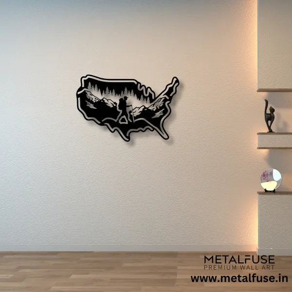 Metal_Wall_Art_for_Home_Decoration__|_Hiking_USA__|_Black