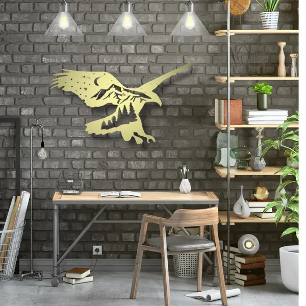 Metal_Wall_Art_for_Home_Decoration__|_Mountain_Eagle__|_Gold