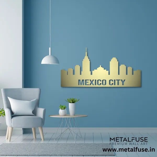 Metal_Wall_Art_for_Home_Decoration__|_Mexico_City_Skyline__|_Gold