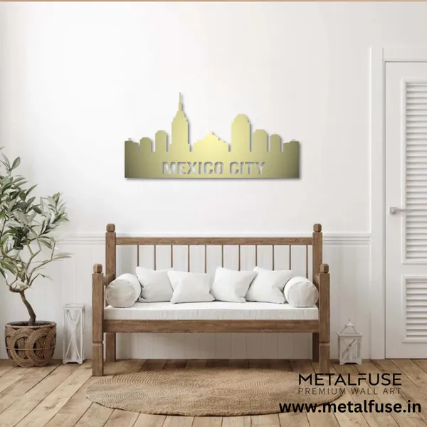 Metal_Wall_Art_for_Home_Decoration__|_Mexico_City_Skyline__|_Gold