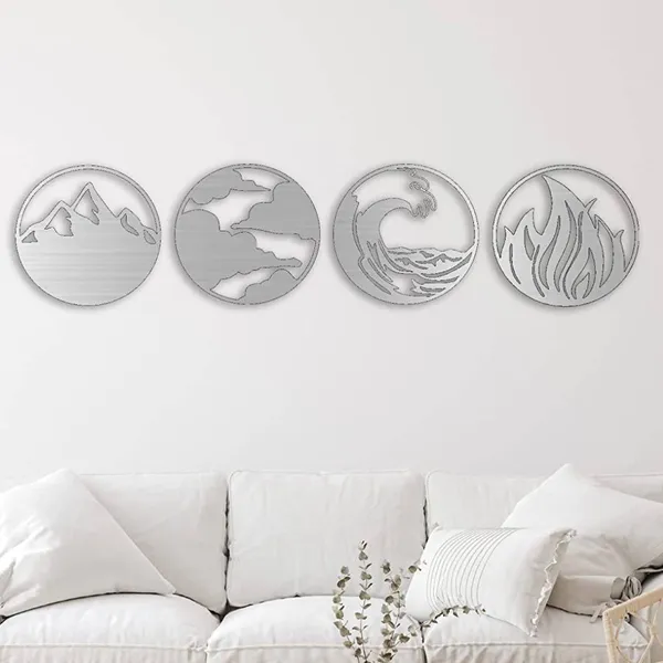 Metal_Wall_Art_for_Home_Decoration__|_Natures_Four_Elements__|_Silver