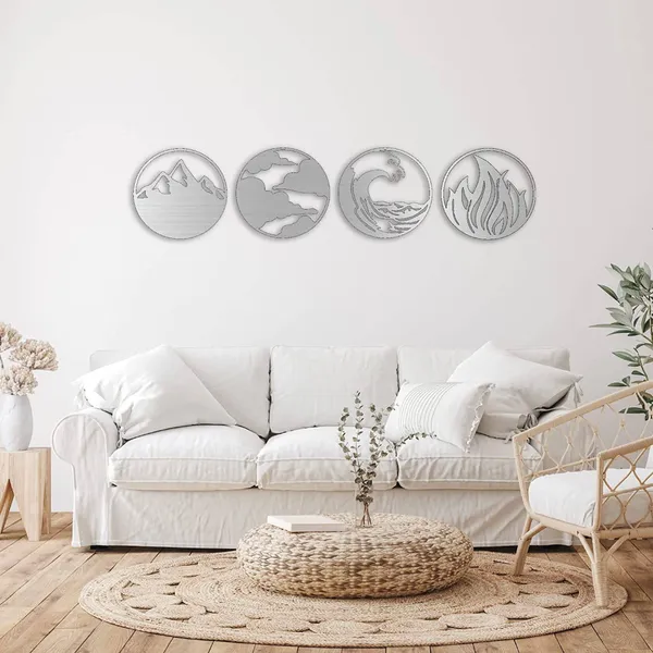 Metal_Wall_Art_for_Home_Decoration__|_Natures_Four_Elements__|_Silver