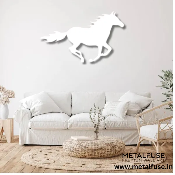 Metal_Wall_Art_for_Home_Decoration__|_Running_Horse__|_White