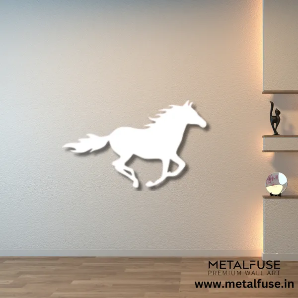 Metal_Wall_Art_for_Home_Decoration__|_Running_Horse__|_White