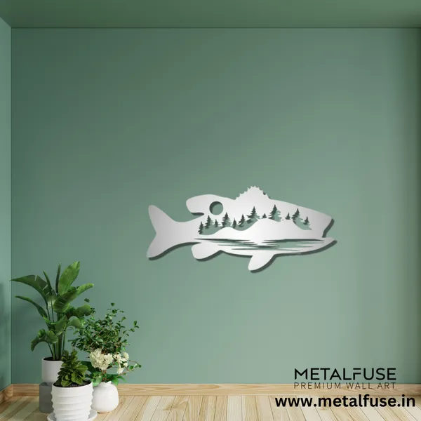 Metal_Wall_Art_for_Home_Decoration__|_Bass_Fish_Design_Alternative__|_Silver