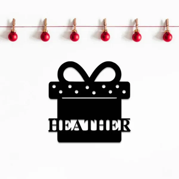 Metal_Wall_Art_for_Home_Decoration|Christmas_Present_Monogram|Black