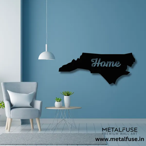 Metal_Wall_Art_for_Home_Decoration__|_North_Carolina_Home__|_Black