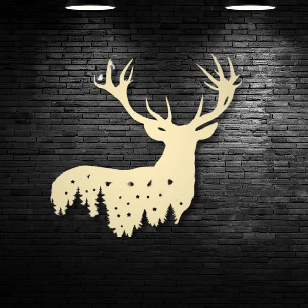 Metal_Wall_Art_for_Home_Decoration__|_Deer_Design__|_Gold