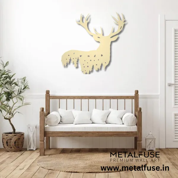 Metal_Wall_Art_for_Home_Decoration__|_Deer_Design__|_Gold