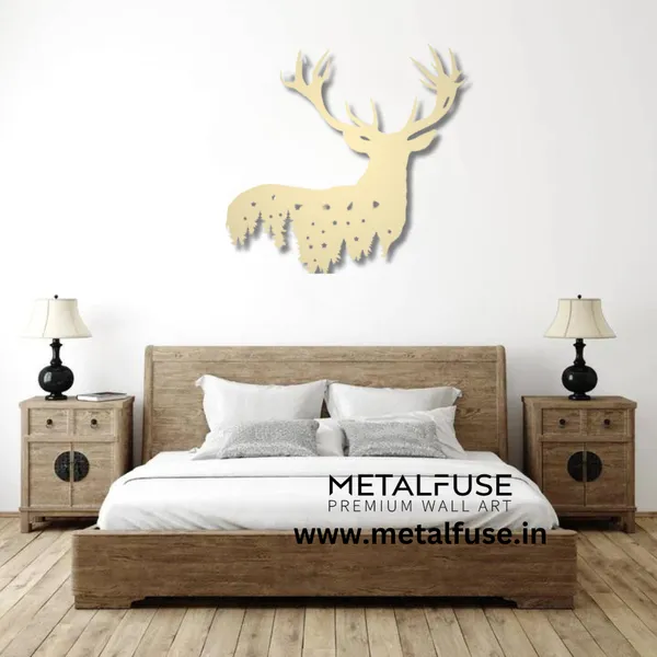 Metal_Wall_Art_for_Home_Decoration__|_Deer_Design__|_Gold