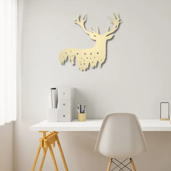 Metal_Wall_Art_for_Home_Decoration__|_Deer_Design__|_Gold