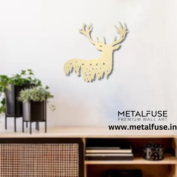 Metal_Wall_Art_for_Home_Decoration__|_Deer_Design__|_Gold