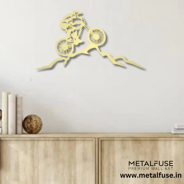 Metal_Wall_Art_for_Home_Decoration__|_Mountain_Biker__|_Gold