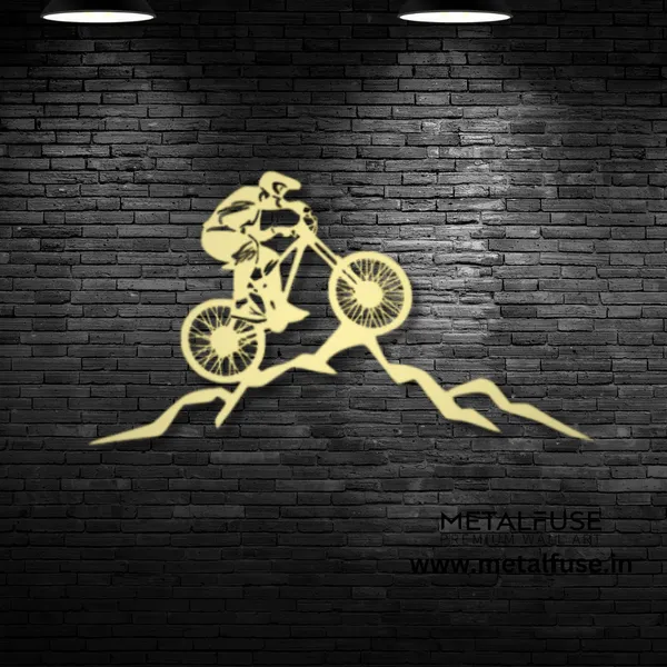 Metal_Wall_Art_for_Home_Decoration__|_Mountain_Biker__|_Gold