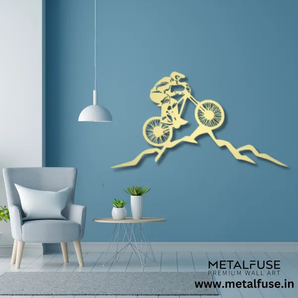 Metal_Wall_Art_for_Home_Decoration__|_Mountain_Biker__|_Gold