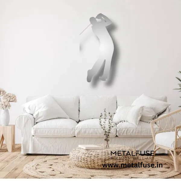Metal_Wall_Art_for_Home_Decoration__|_Golf_Swing__|_Silver