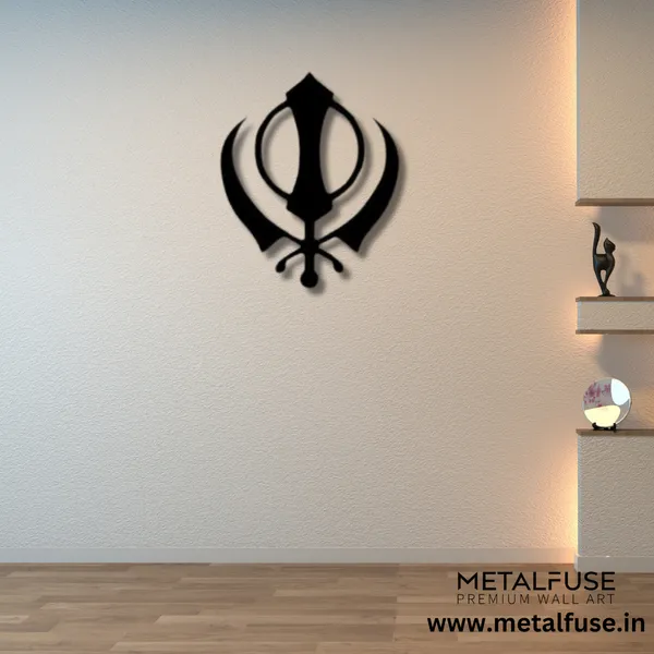 Metal_Wall_Art_for_Home_Decoration__|_Khanda_Sahib__|_Black