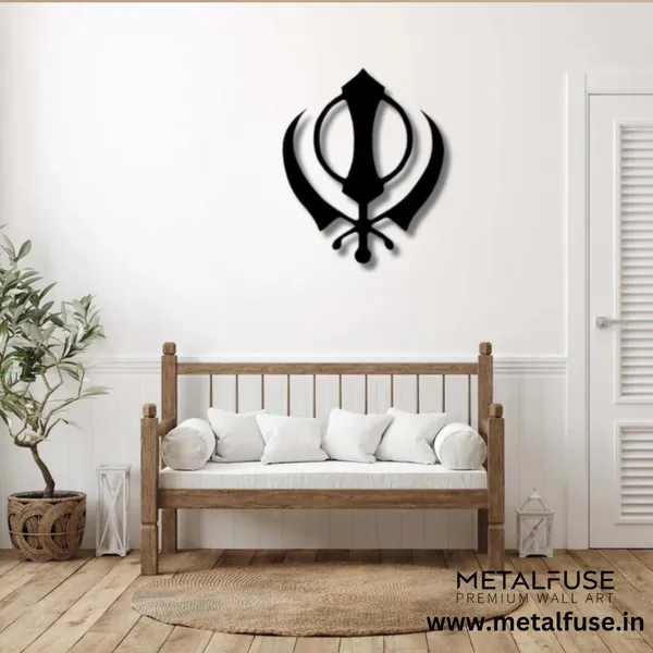 Metal_Wall_Art_for_Home_Decoration__|_Khanda_Sahib__|_Black
