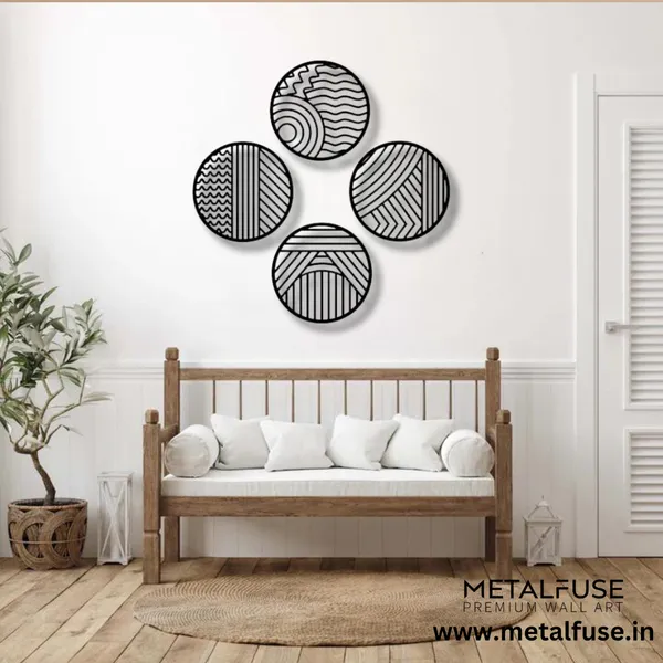 Metal_Wall_Art_for_Home_Decoration__|_Modern_Circles_(4_Piece_Set)__|_Black