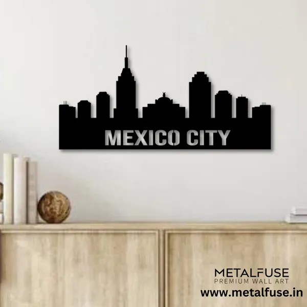 Metal_Wall_Art_for_Home_Decoration__|_Mexico_City_Skyline__|_Black