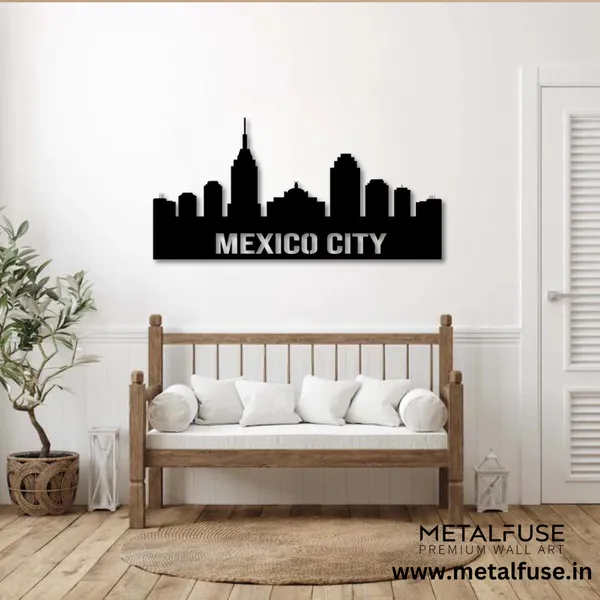 Metal_Wall_Art_for_Home_Decoration__|_Mexico_City_Skyline__|_Black