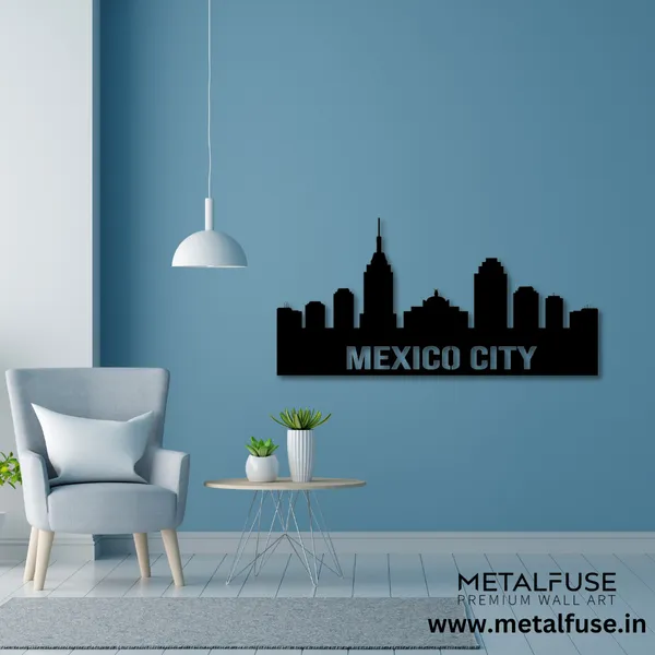 Metal_Wall_Art_for_Home_Decoration__|_Mexico_City_Skyline__|_Black
