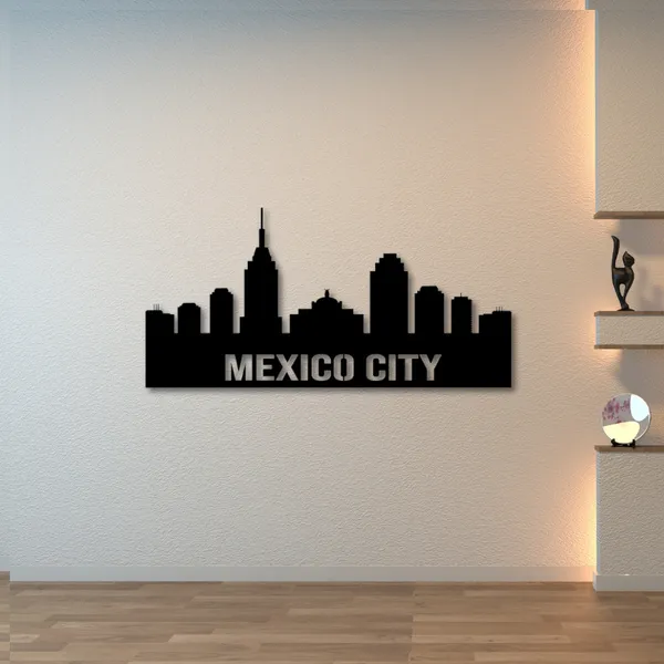 Metal_Wall_Art_for_Home_Decoration__|_Mexico_City_Skyline__|_Black