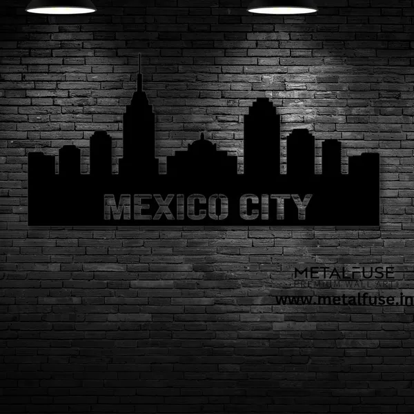 Metal_Wall_Art_for_Home_Decoration__|_Mexico_City_Skyline__|_Black