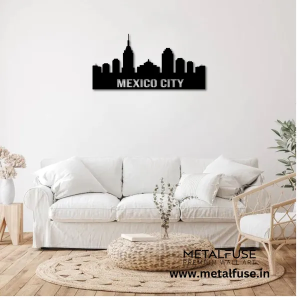 Metal_Wall_Art_for_Home_Decoration__|_Mexico_City_Skyline__|_Black