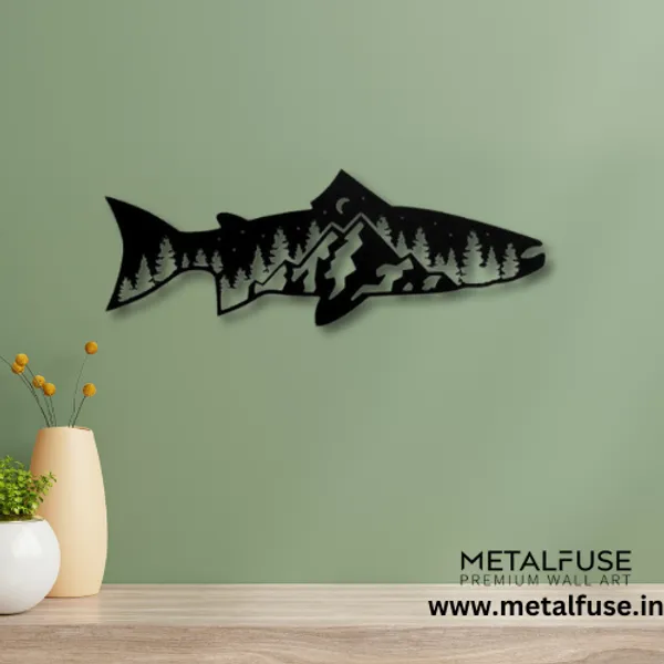 Metal_Wall_Art_for_Home_Decoration__|_Trout_Fish_Design__|_Black