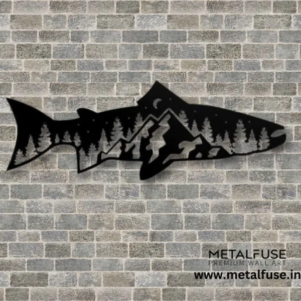 Metal_Wall_Art_for_Home_Decoration__|_Trout_Fish_Design__|_Black